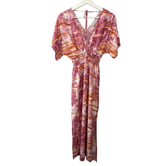 Knox Rose Maxi Dress XS Purple Orange Boho Tie Dye Sundress Flutter Sleeve - Picture 1 of 10